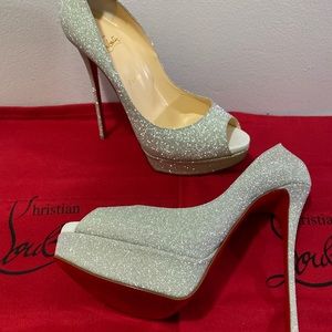 Christian Louboutin Fetish Peep 150 Glit Sunset/Nappa A